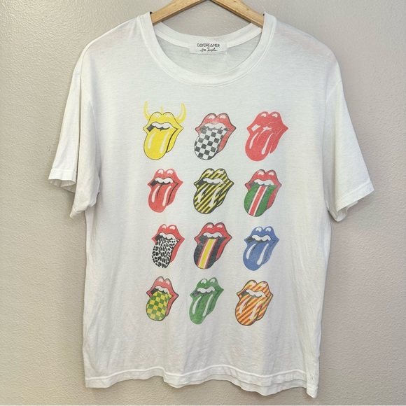 Daydreamer x Free People Rolling Stones 12 Tongues Distressed Graphic Tee - Picture 2 of 8